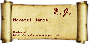 Moretti János névjegykártya